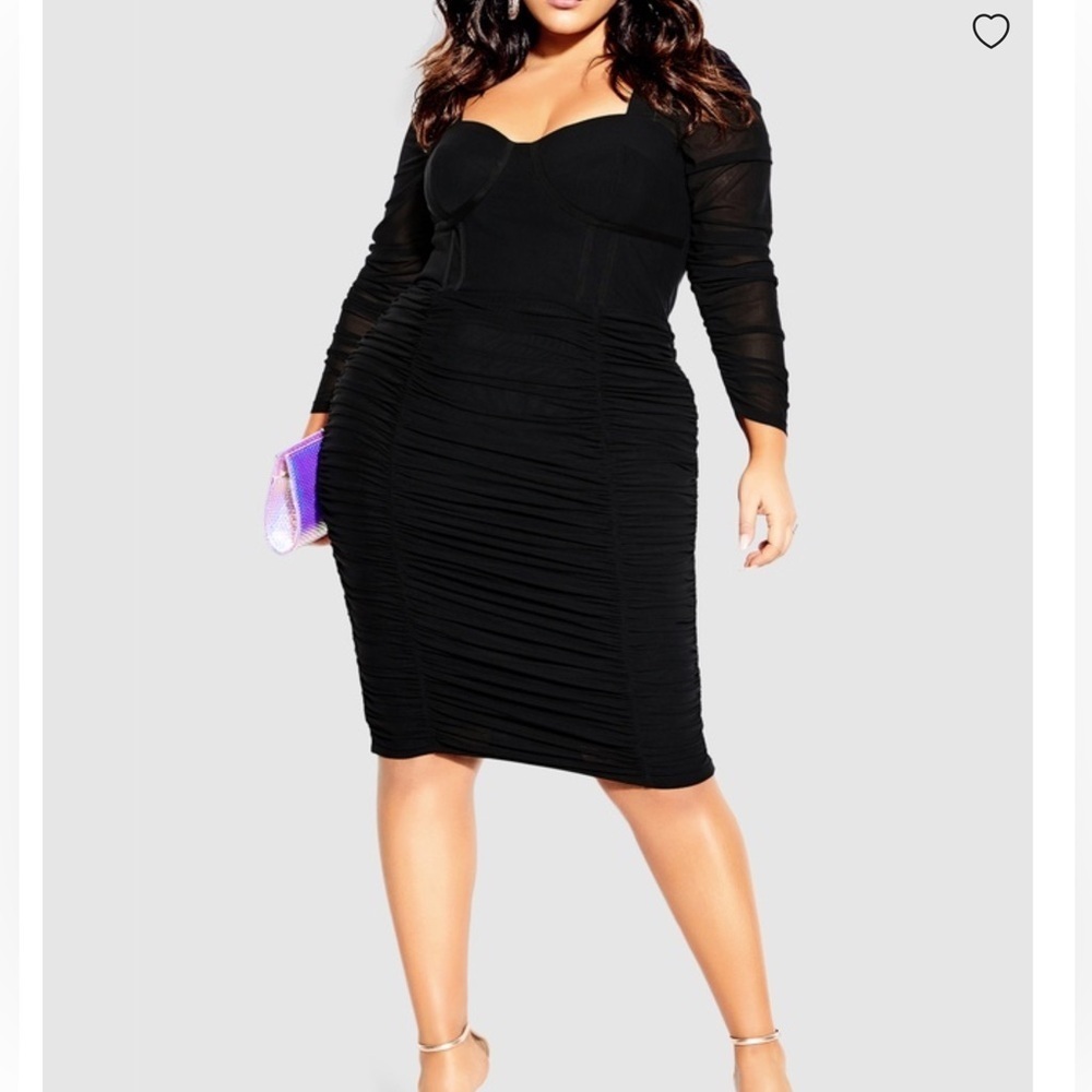 City Chic Black Bustier Dress